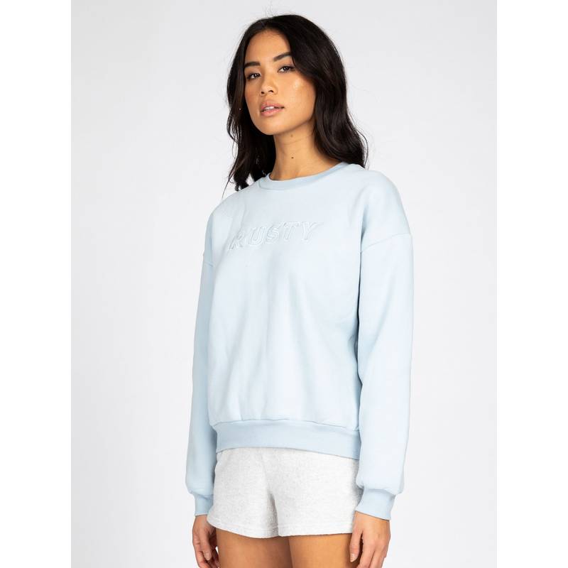RUSTY RUSTY KEY LINE RELAXED CREW NECK FLEECE Rundhalspullover Damen