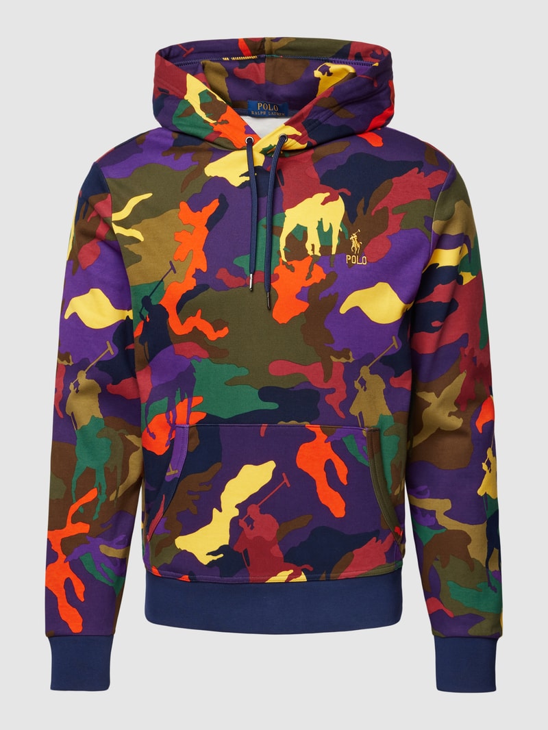Hoodie mit Allover-Logo-Muster in schwarz