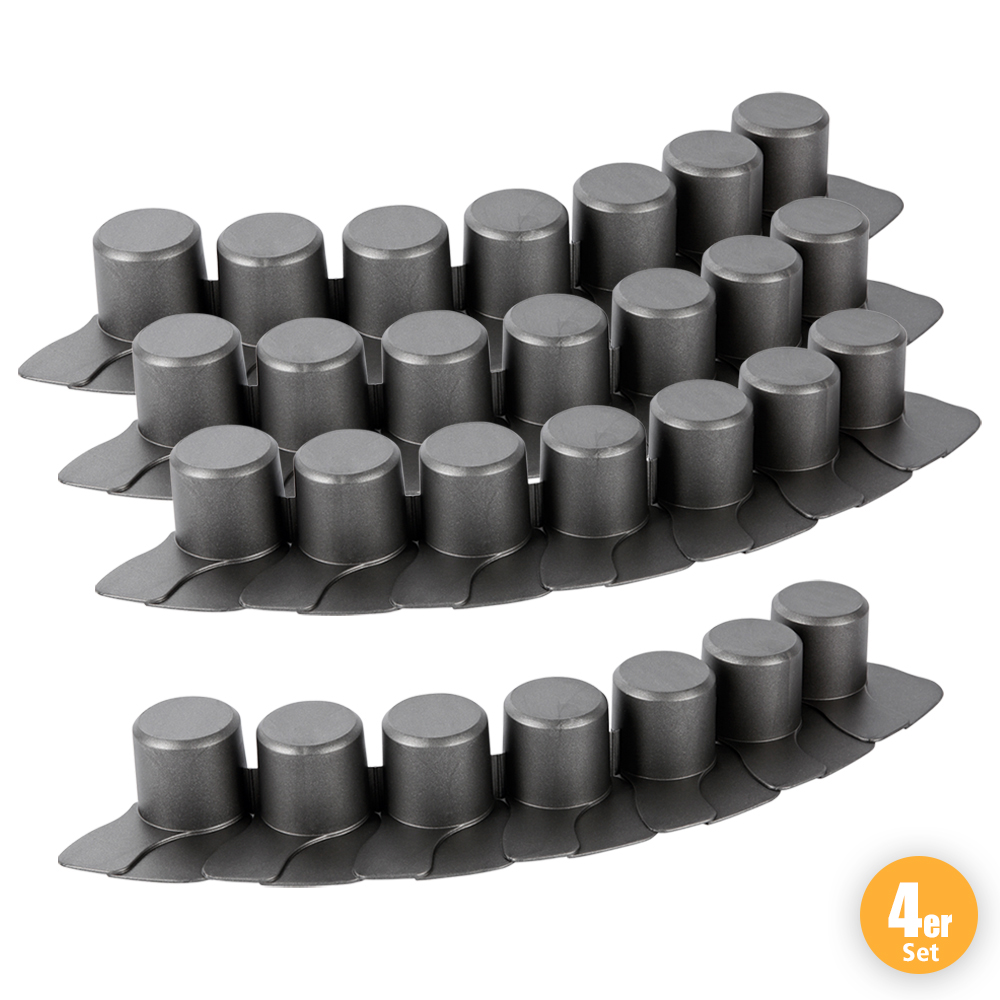 Powertec Garden Baum- und Betteinfassung, Graphit - 4er-Set