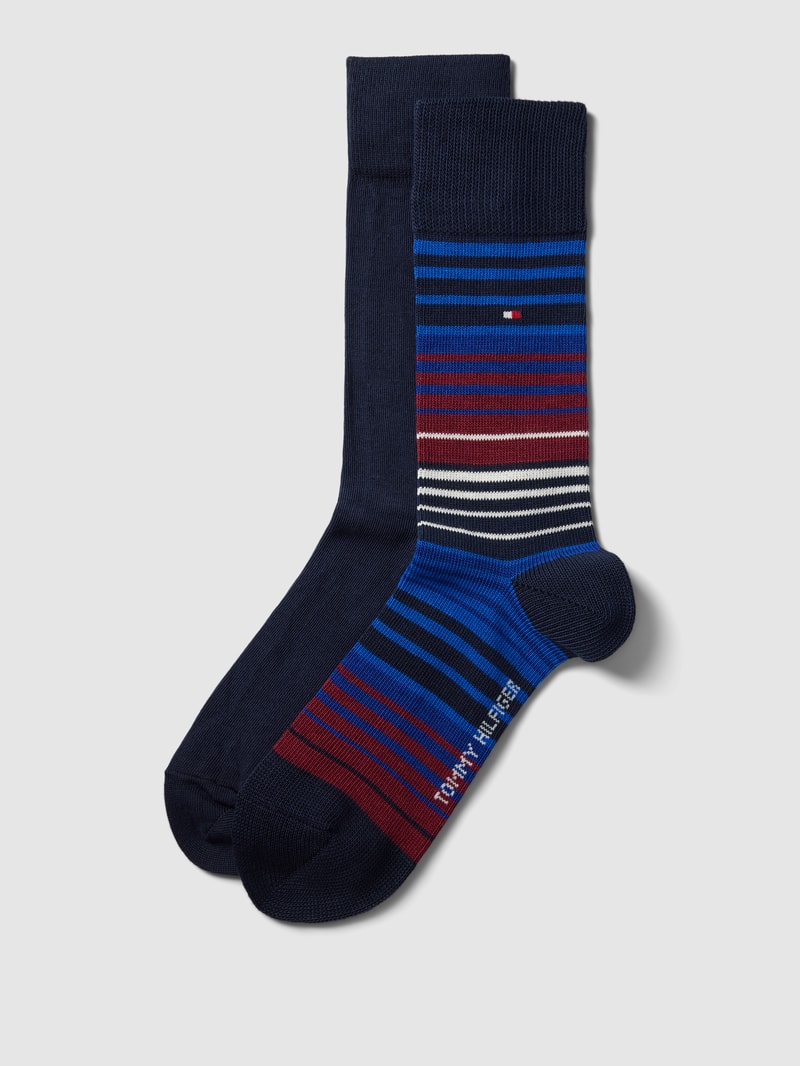 Socken mit Label-Details im 2er-Pack in dunkelblau