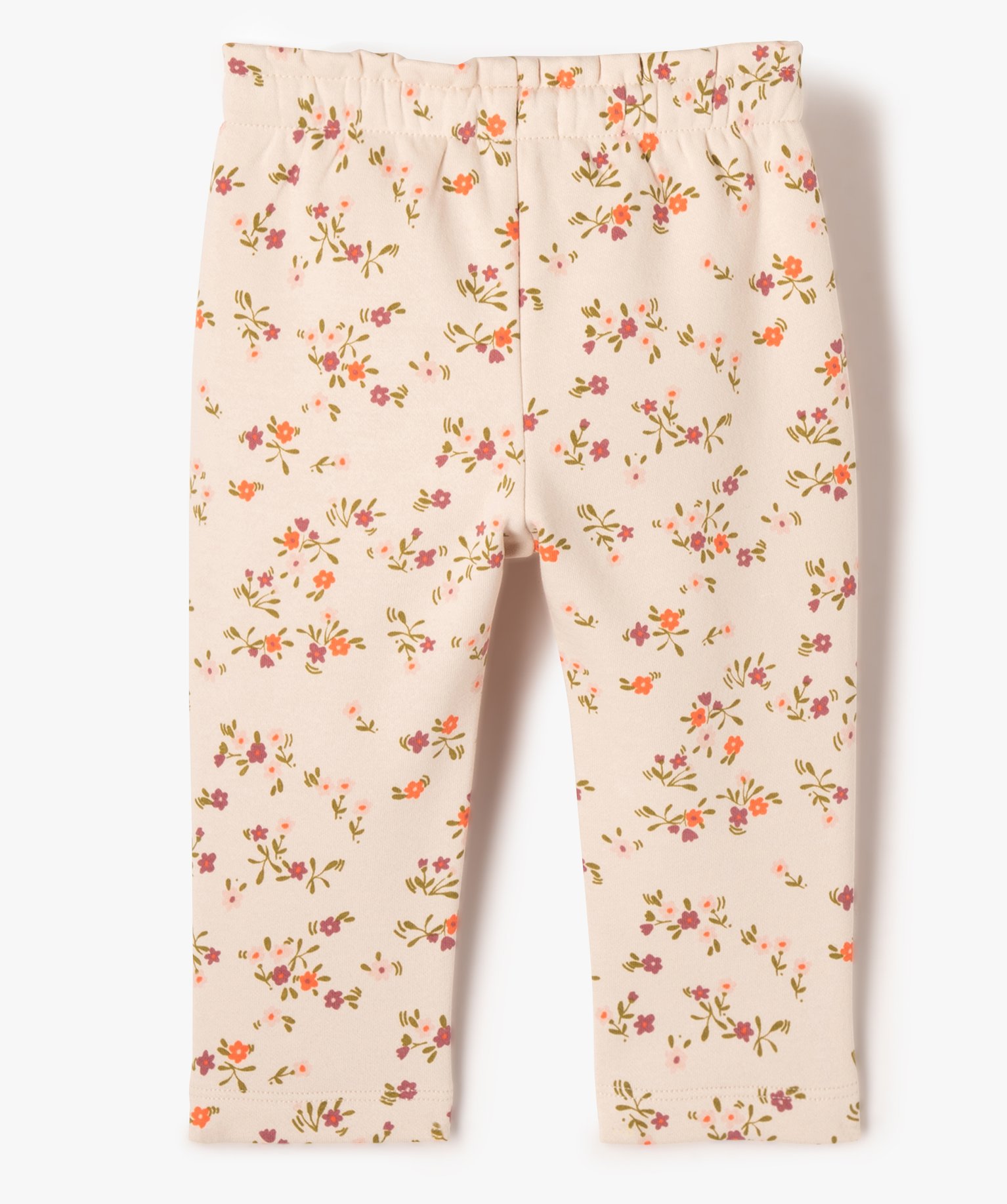 Pantalon en molleton douillet fleuri bébé fille ecru | GEMO