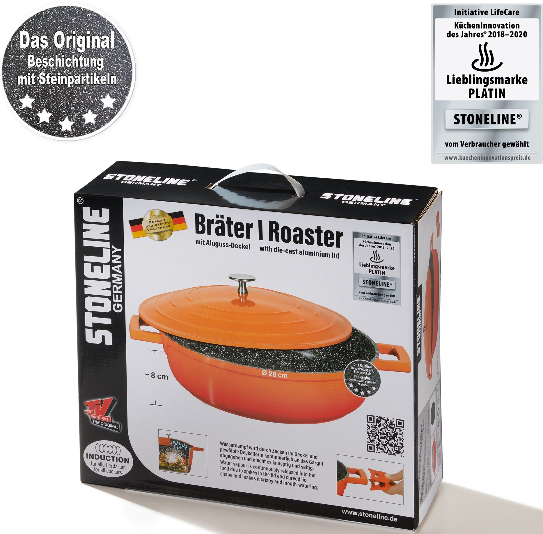 STONELINE Bräter, Aluminiumguss (1-tlg), 28 cm, Induktion