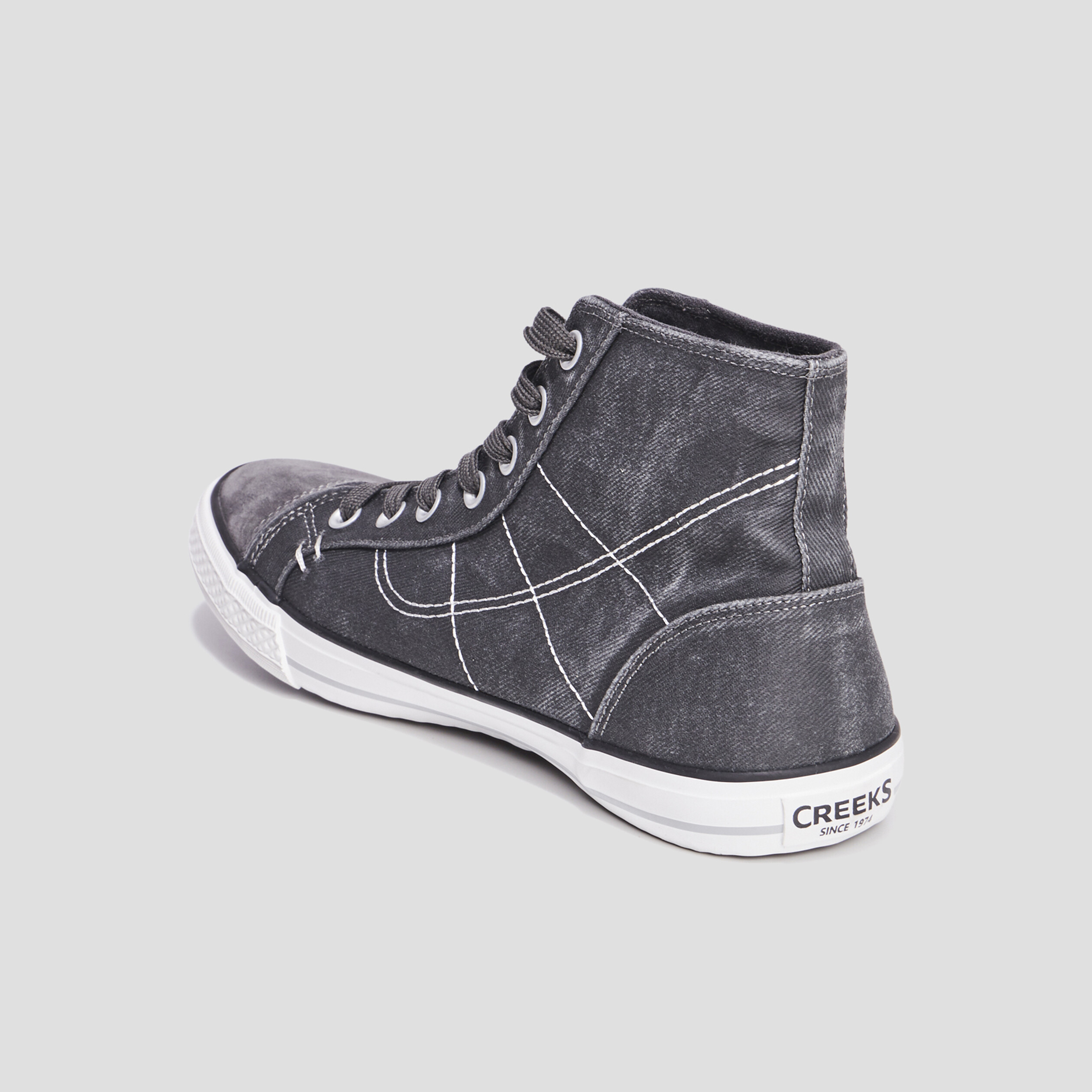 Baskets montantes à lacets Creeks Kino gris homme | La Halle