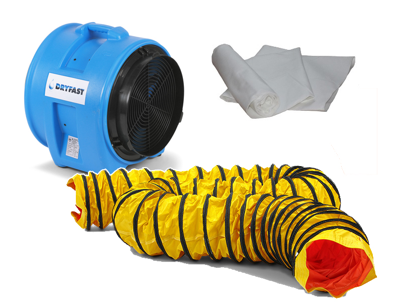 Dryfast DAF7500LSAU Axiální ventilátor + 1 sáček na prach + 1 hadice pro transport vzduchu 10 m