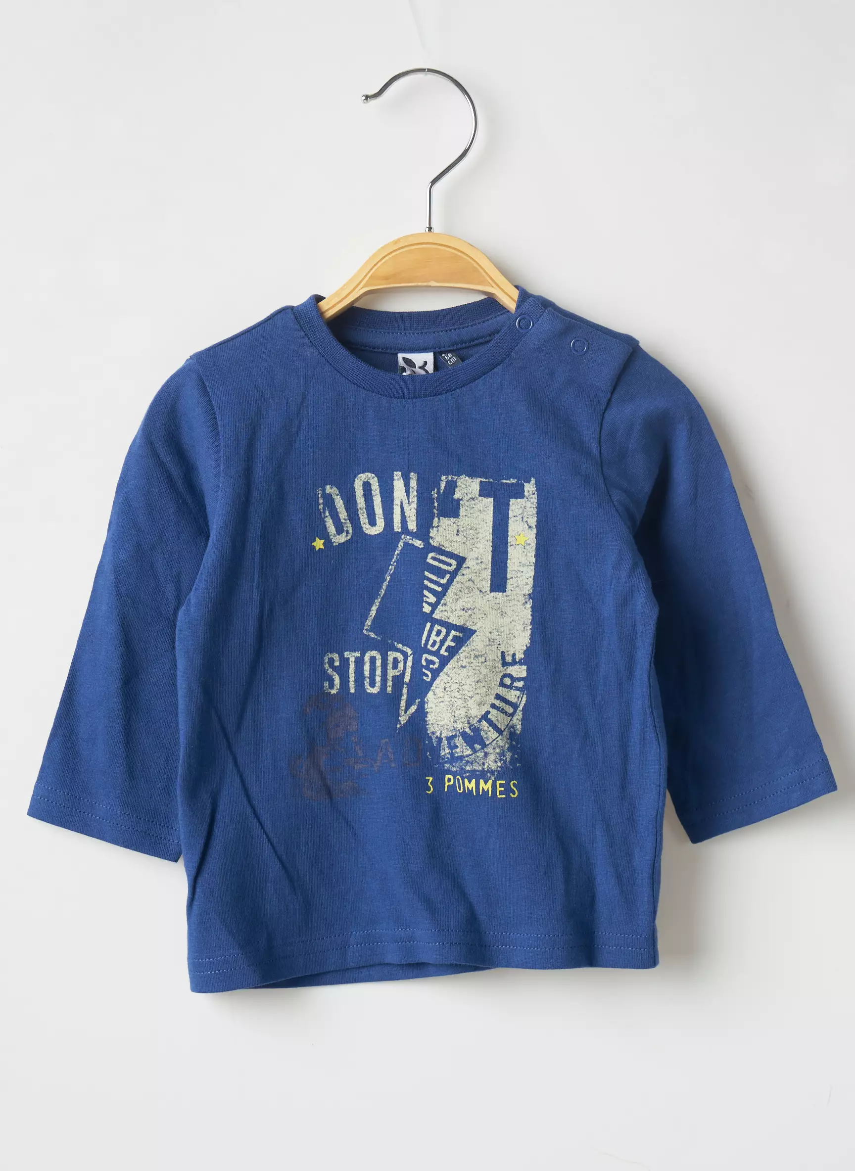 3 Pommes Tshirts Garcon couleur bleu