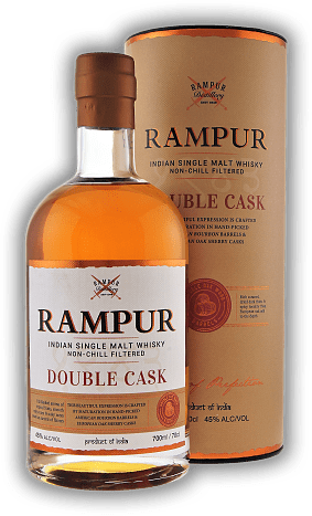 Rampur Double Cask Single Malt Whisky Rampur Double Cask Single Malt Whisky  0,7	 Liter - Vol 45%