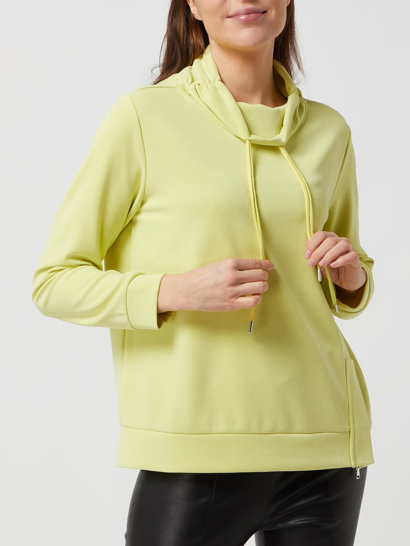 Sweatshirt mit Tube Collar in neon gelb