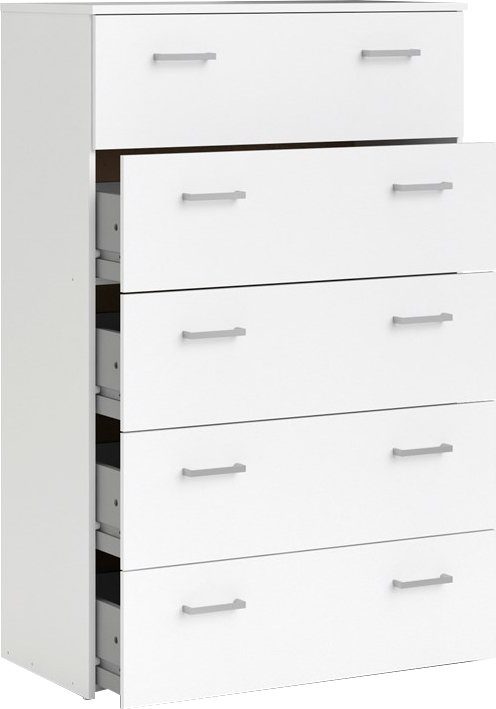Home affaire Hochkommode, graue Stangengriffe, einfache Selbstmontage, 74,1 x 114,7 x 35,95 cm