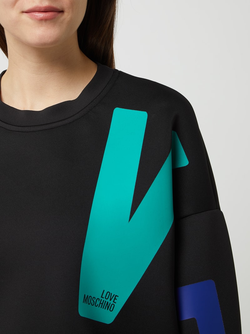 Sweatshirt mit Logo-Print in schwarz