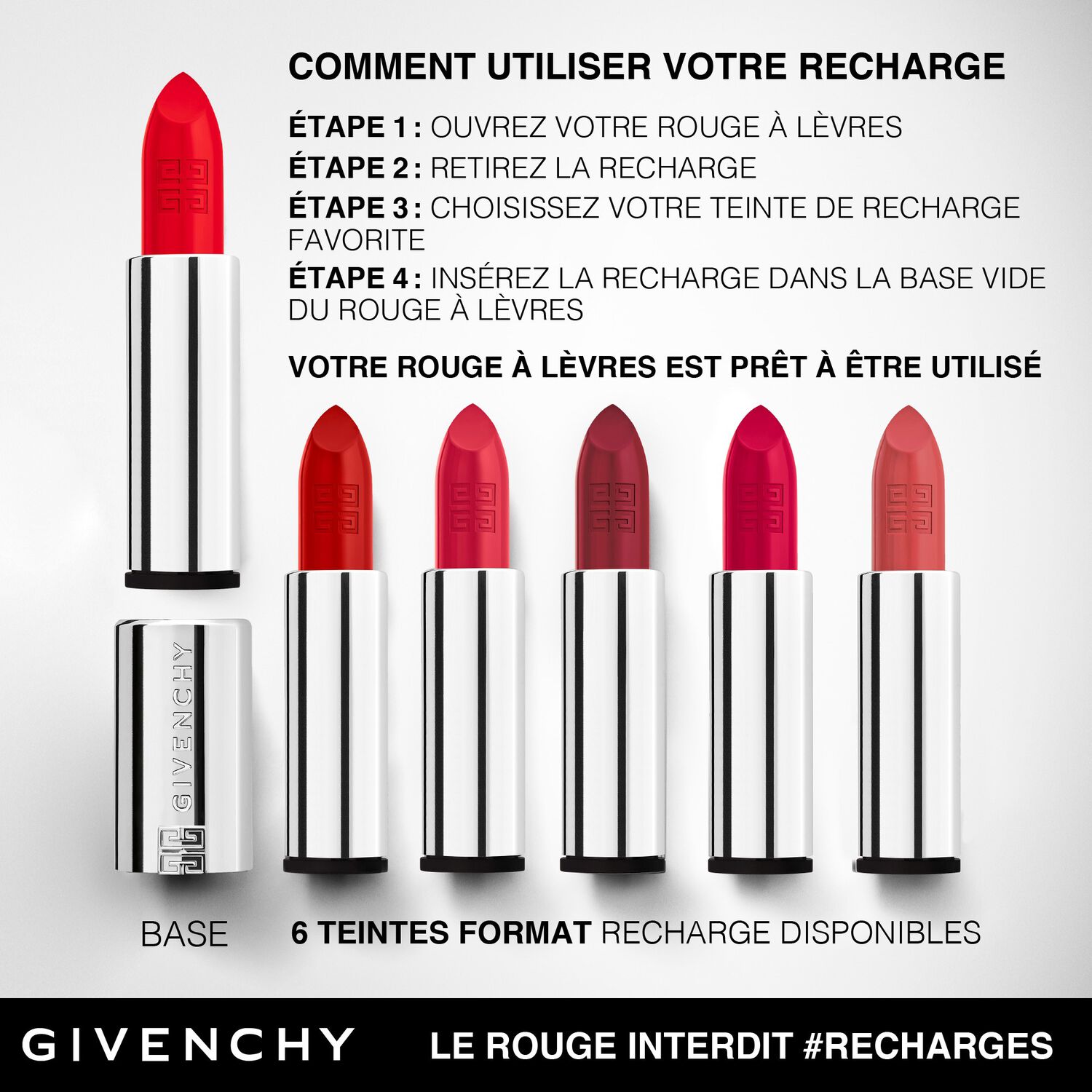 Givenchy Le  Rouge Interdit Intense  Silk Recharge Rouge à Lèvres