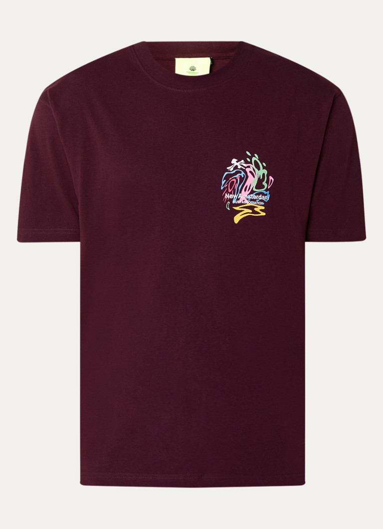 Ny Amsterdam Surf Association T-skjorte med logo og trykk på ryggen