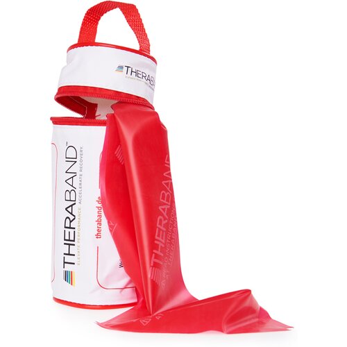 THERABAND ÜBUNGSBAND IN RV-TASCHE 2,50 M, MITTEL STARK, ROT, INKL. ANLEITUNG
