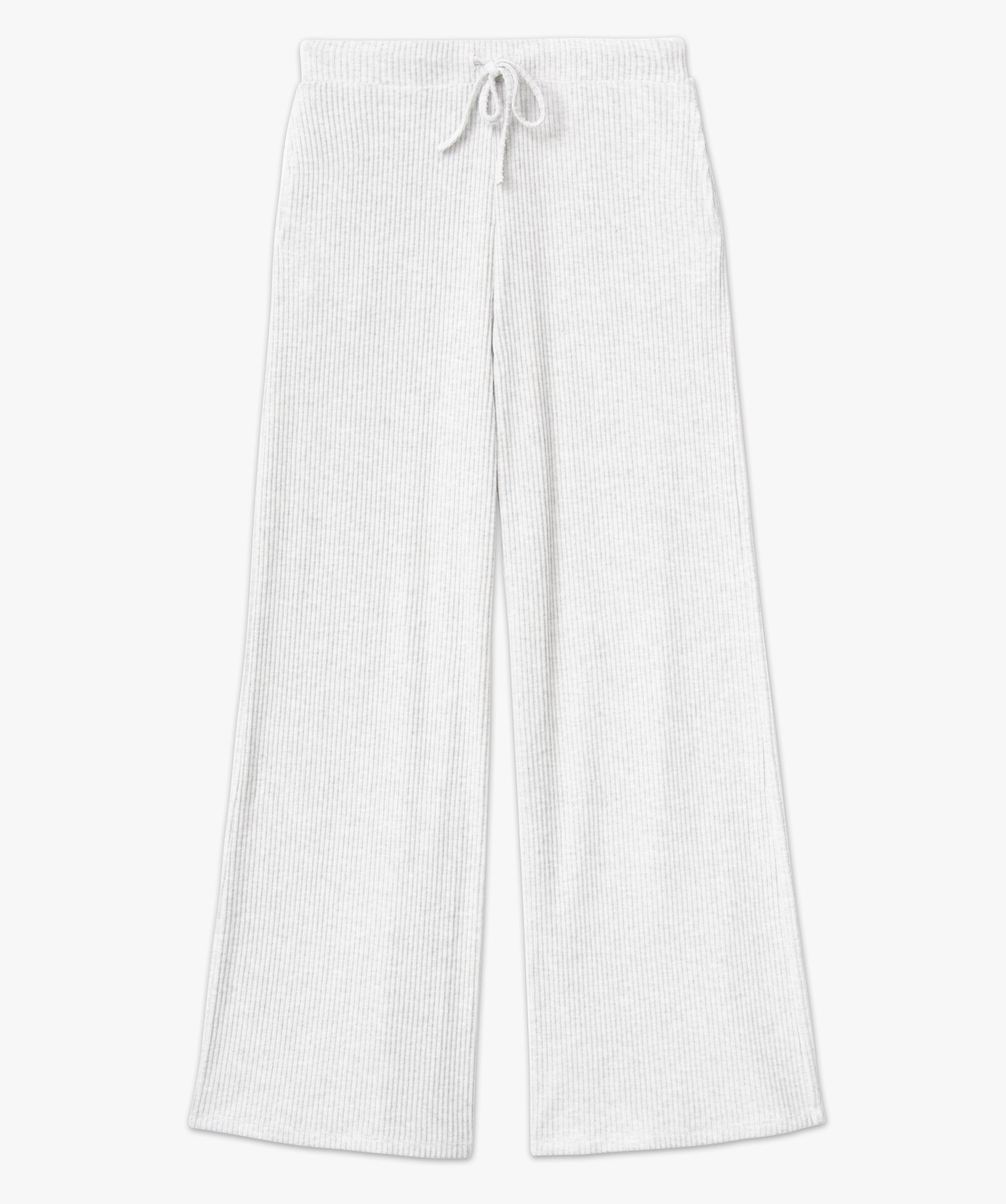 Bas de pyjama femme large en maille ctelée extra douce gris | GEMO