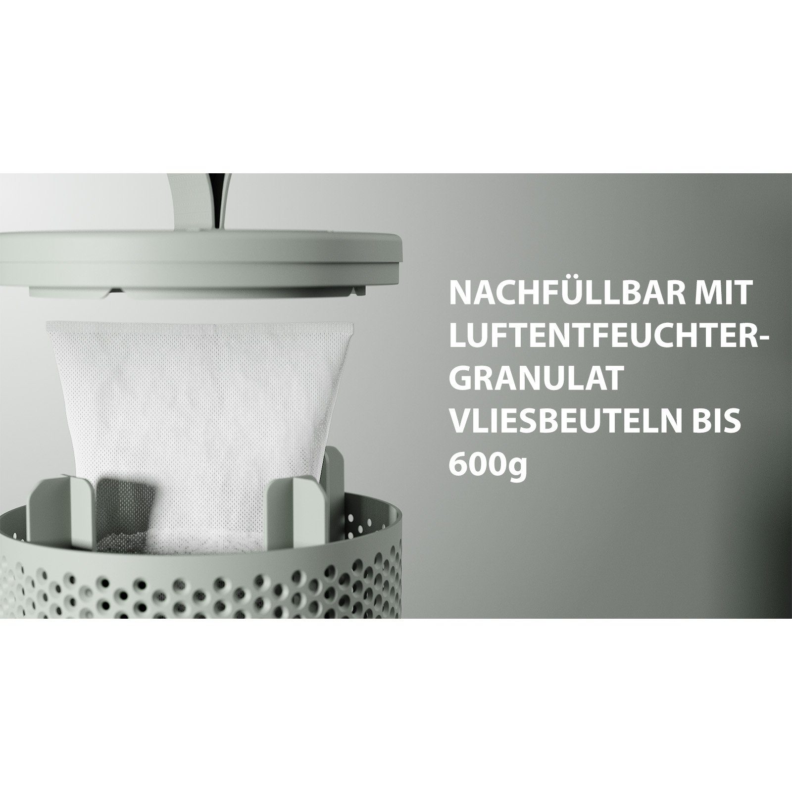 BlueCraft Luftentfeuchter-Nachfüllpack Absodry duo Family Schlafzimmer Wohnung Nachfüller, Inkl. 0,6 kg Granulat Vliesbeutel, gegen Schimmel, Entfeuchter Granulat Box Raumenfeuchter