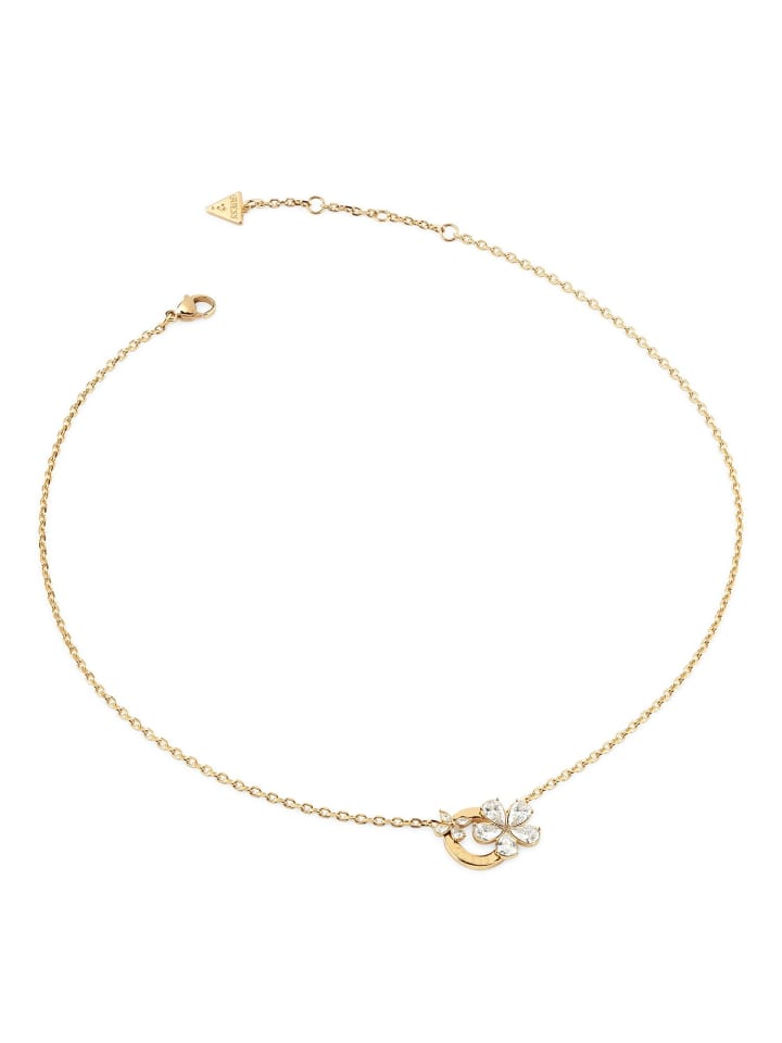 Guess Damen-Kette Lily Flowers Circle Goldfarben günstig kaufen onesize