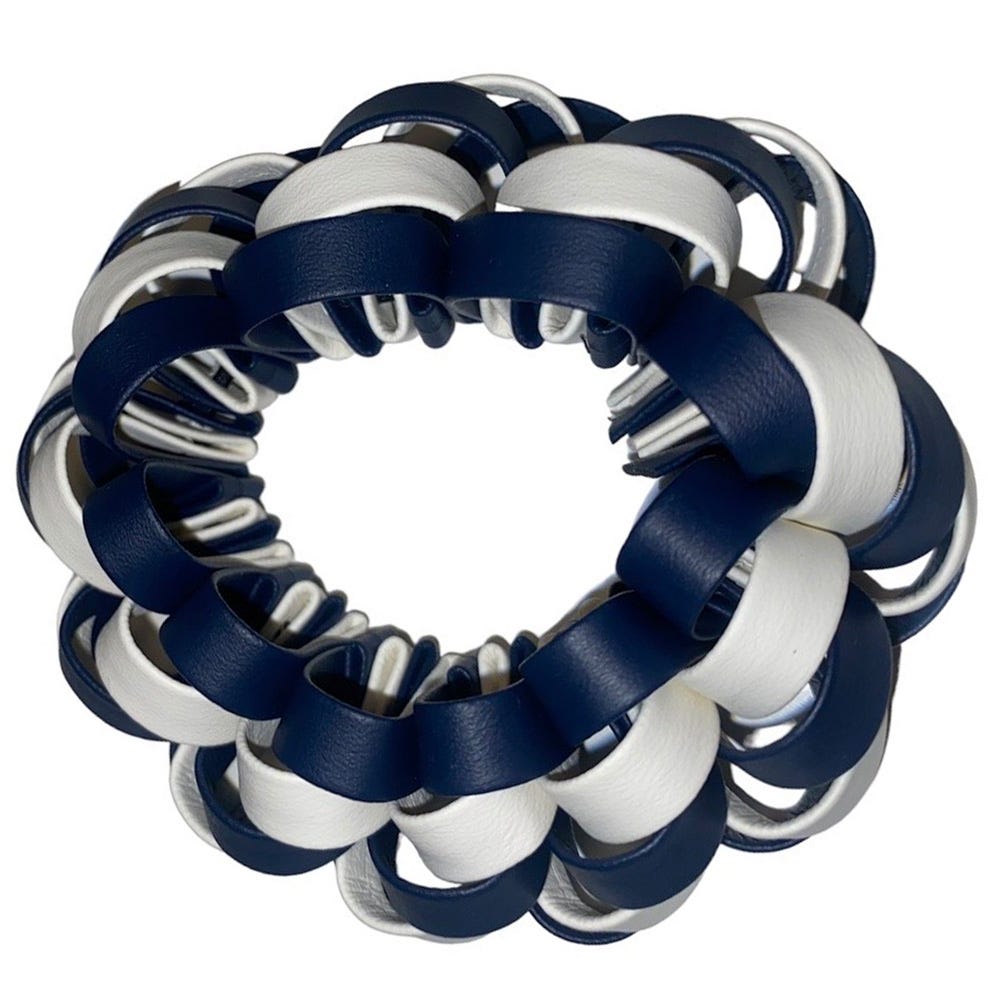 Cléoe Braided Scrunchie Blue and White
