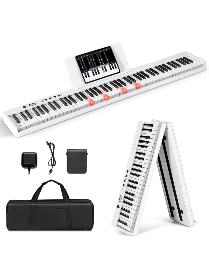 COSTWAY Elektroklavier 88 Tastatur in Weiß günstig kaufen 30 cm