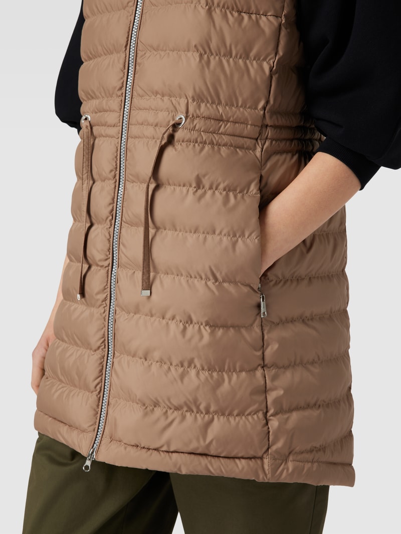 Steppweste mit Kapuze in camel