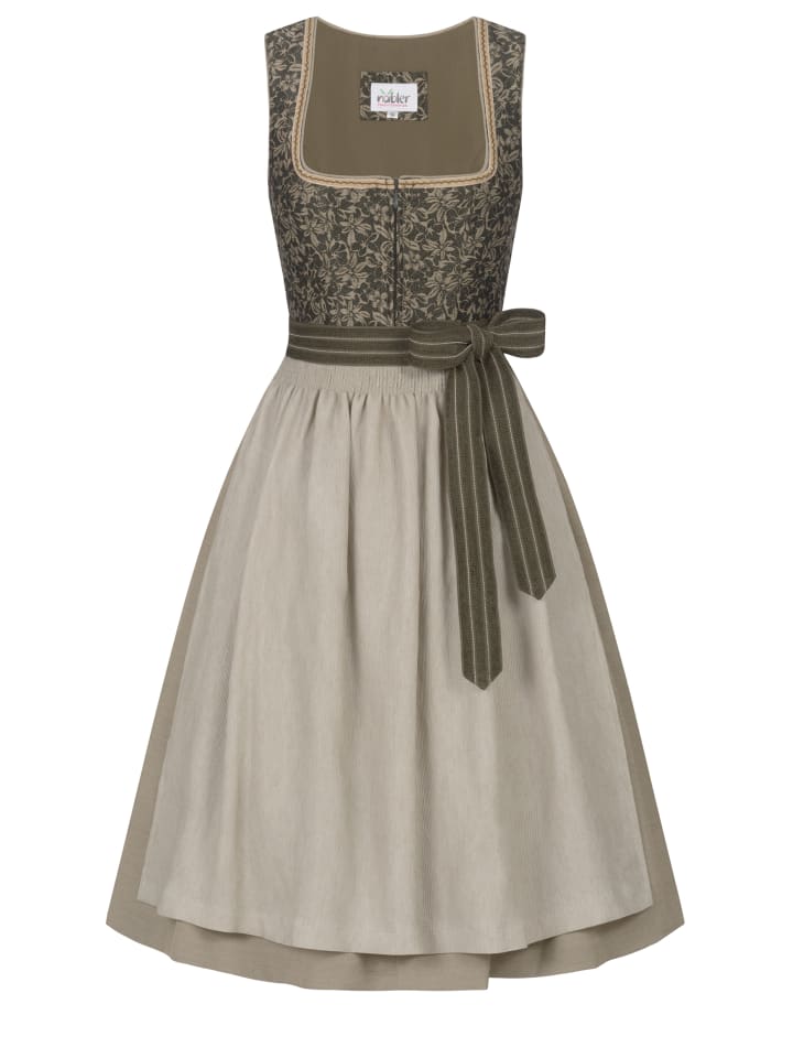 Nübler Midi Dirndl Gina in Oliv günstig kaufen