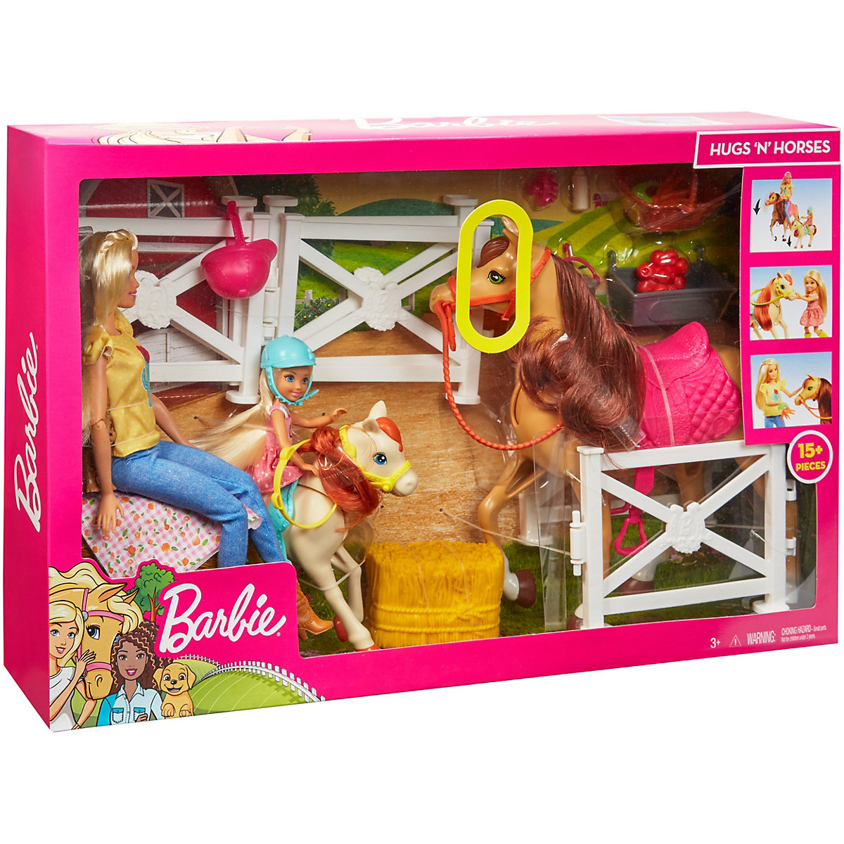 Barbie Reitspaß mit Barbie (blond), Chelsea, Pferd und Pony, Pferde Spielzeug