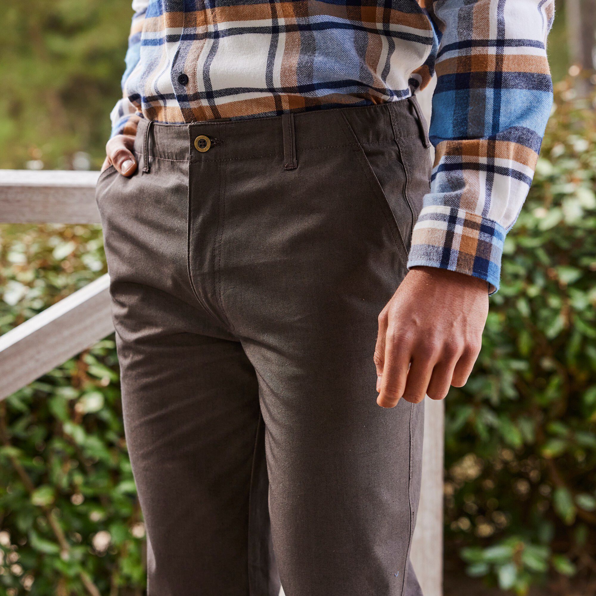 Pantalon charpentier en tissu bachette