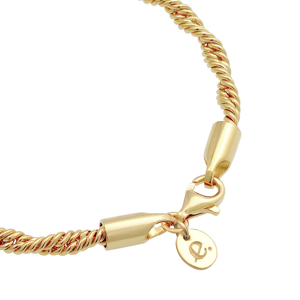 Elli PREMIUM Elli PREMIUM Bracelet Cordon dame torsadé Élégant de base en argent sterling 925 Bracelet