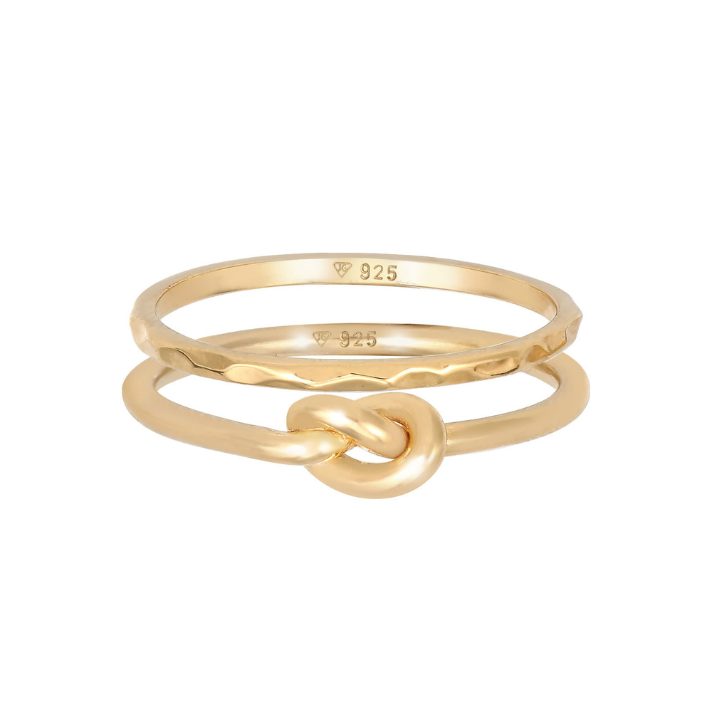 Elli Elli Bague Femmes Duo Knot Trend Basic Minimal en argent sterling 925 Bague