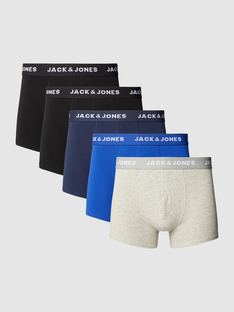 Trunks mit elastischem Logo-Bund im 5er-Pack in schwarz