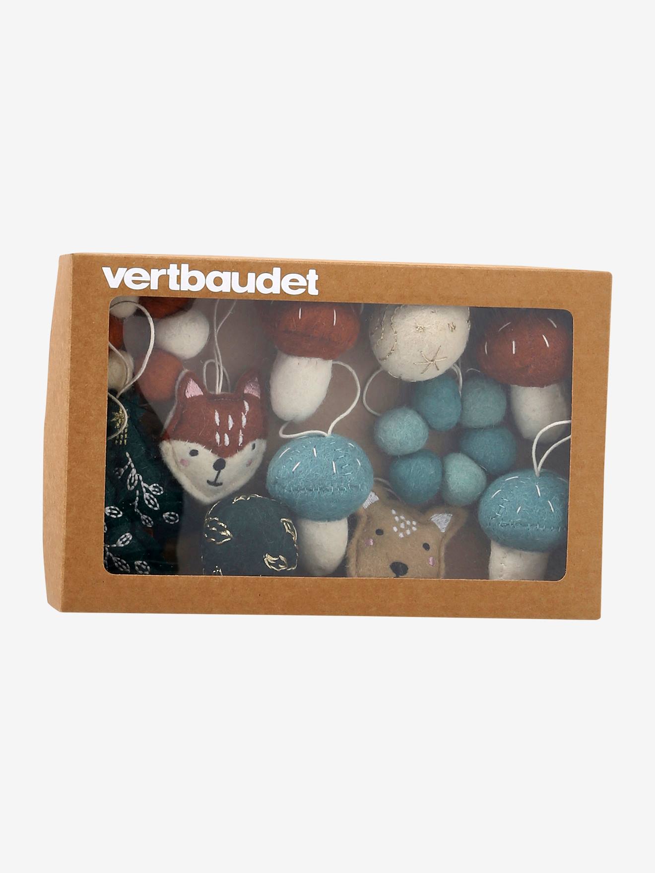 Vertbaudet 12er-Set weihnachtliche Deko-Anhänger aus Filz MAGIC FOREST - grün