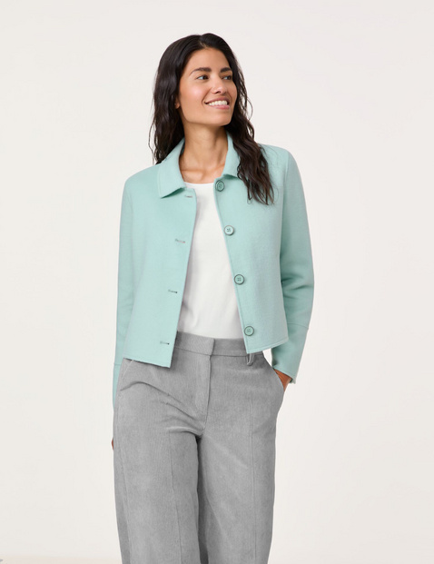 Kurze Blazerjacke mit Wollanteil