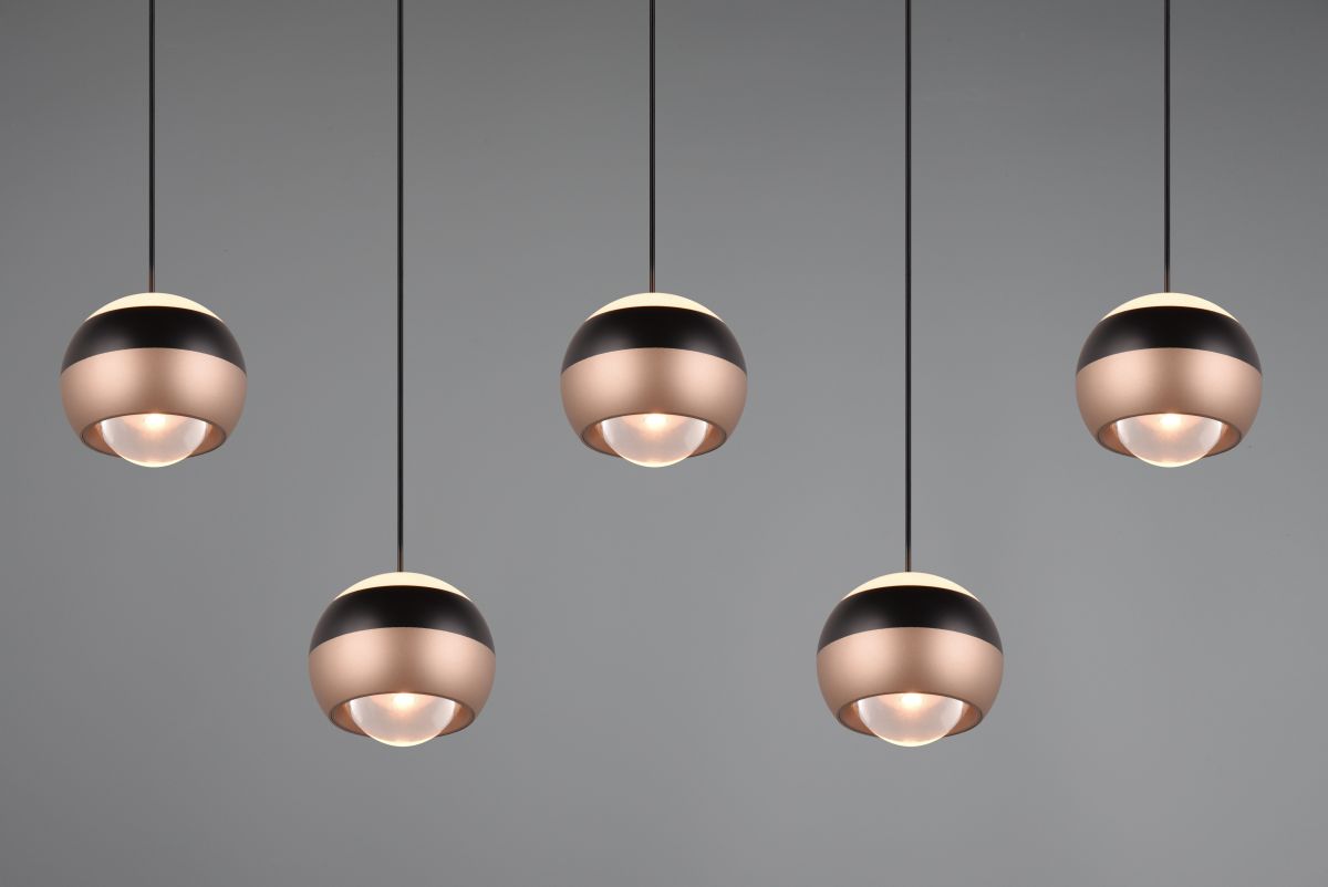 TRIO 5-flg LED Pendelleuchte Orbit-S Schwarz