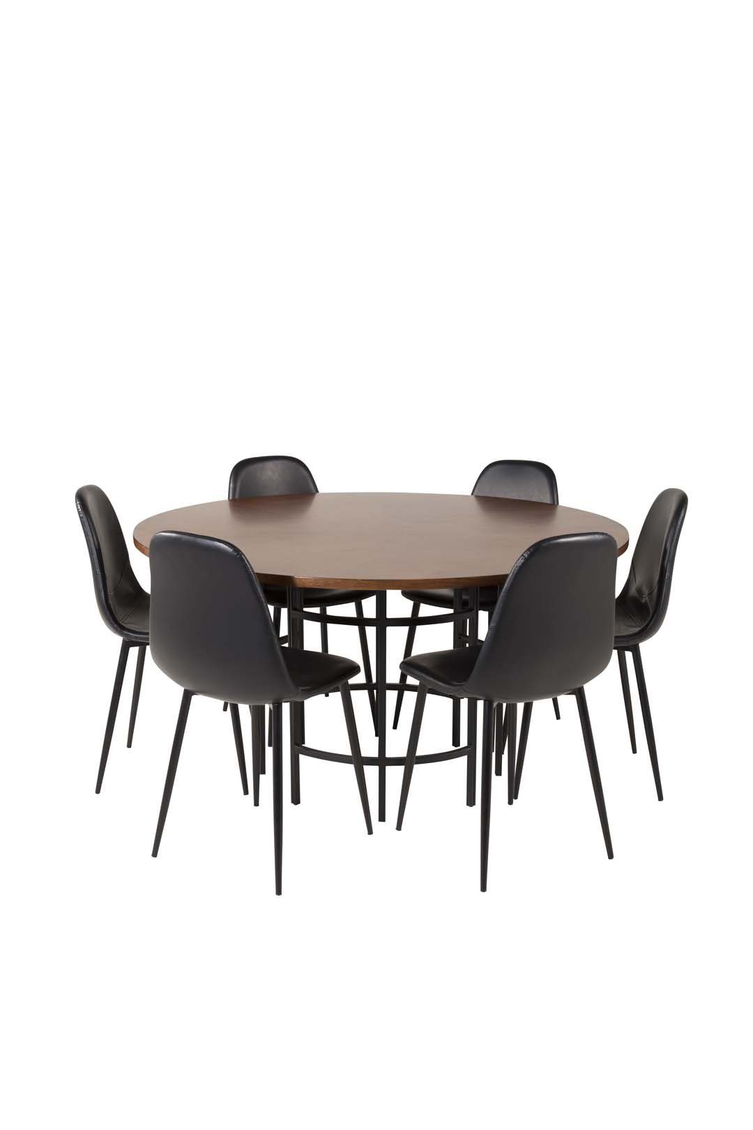 ebuy24 Essgruppe Copenhagen Essgruppe Tisch braun und 6 Polar Stühl