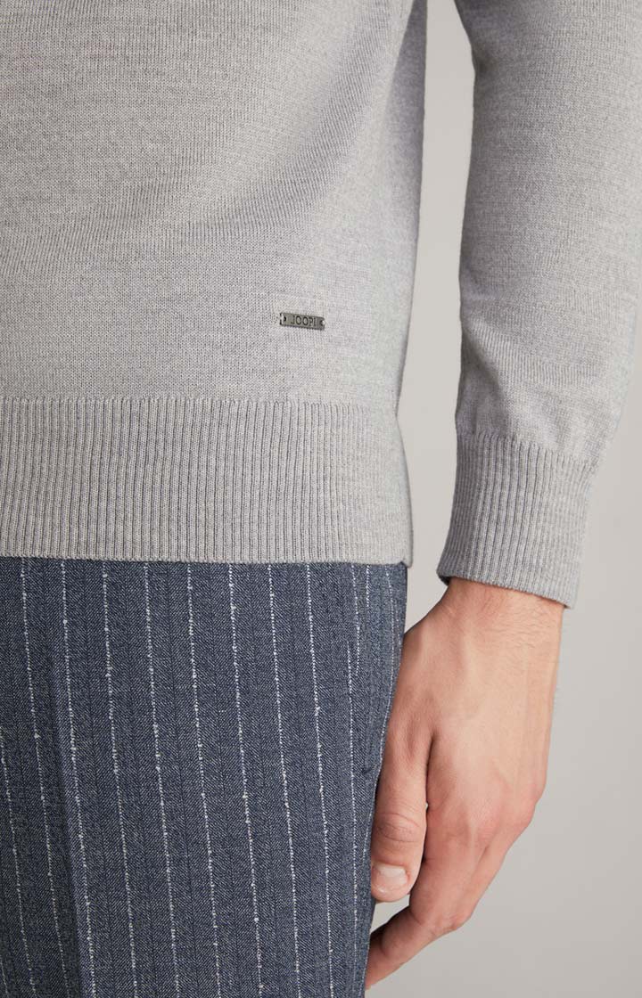 Merinowoll-Pullover Davide in Grau meliert