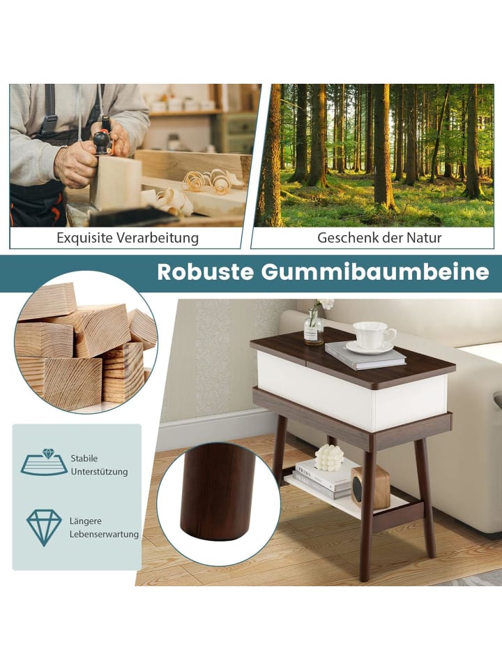 COSTWAY Beistelltisch in Braun günstig kaufen 60 cm