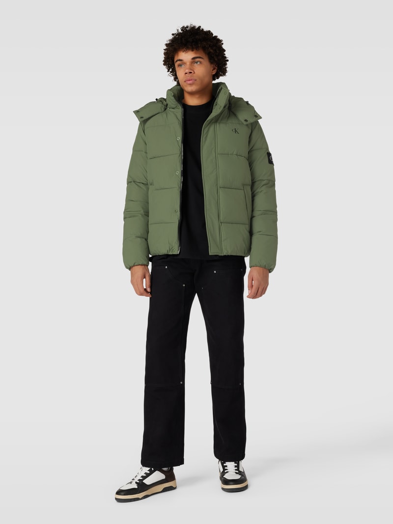 Jacke mit Label-Print in olivgrün