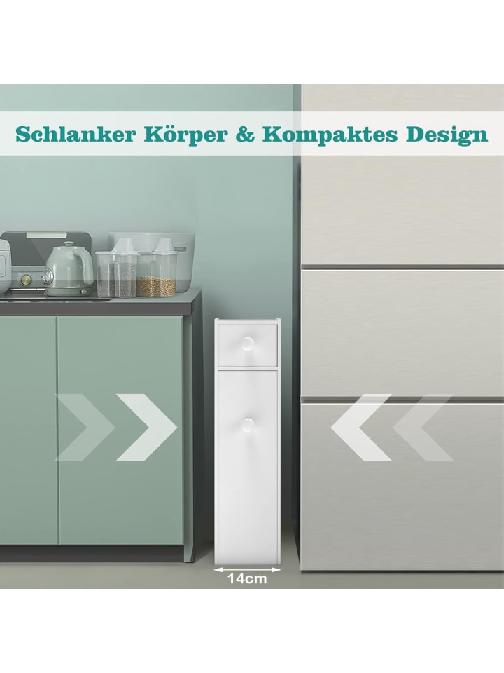COSTWAY Nischenregal mit Schubladen in Weiß günstig kaufen 48 cm
