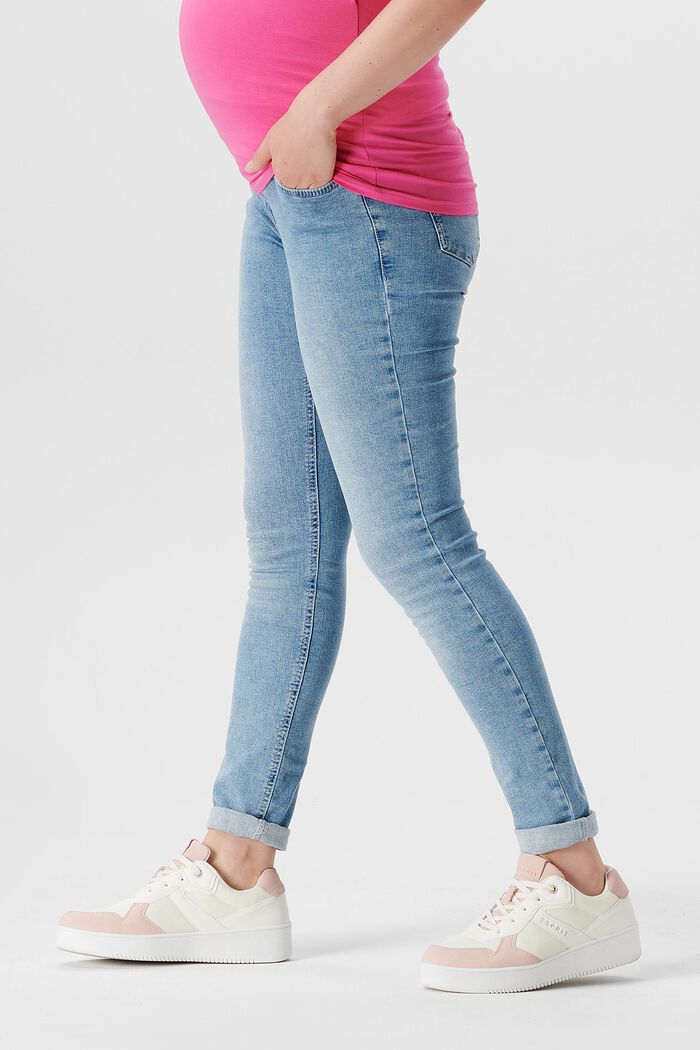 Schmal geschnittene Jeans mit Überbauchbund