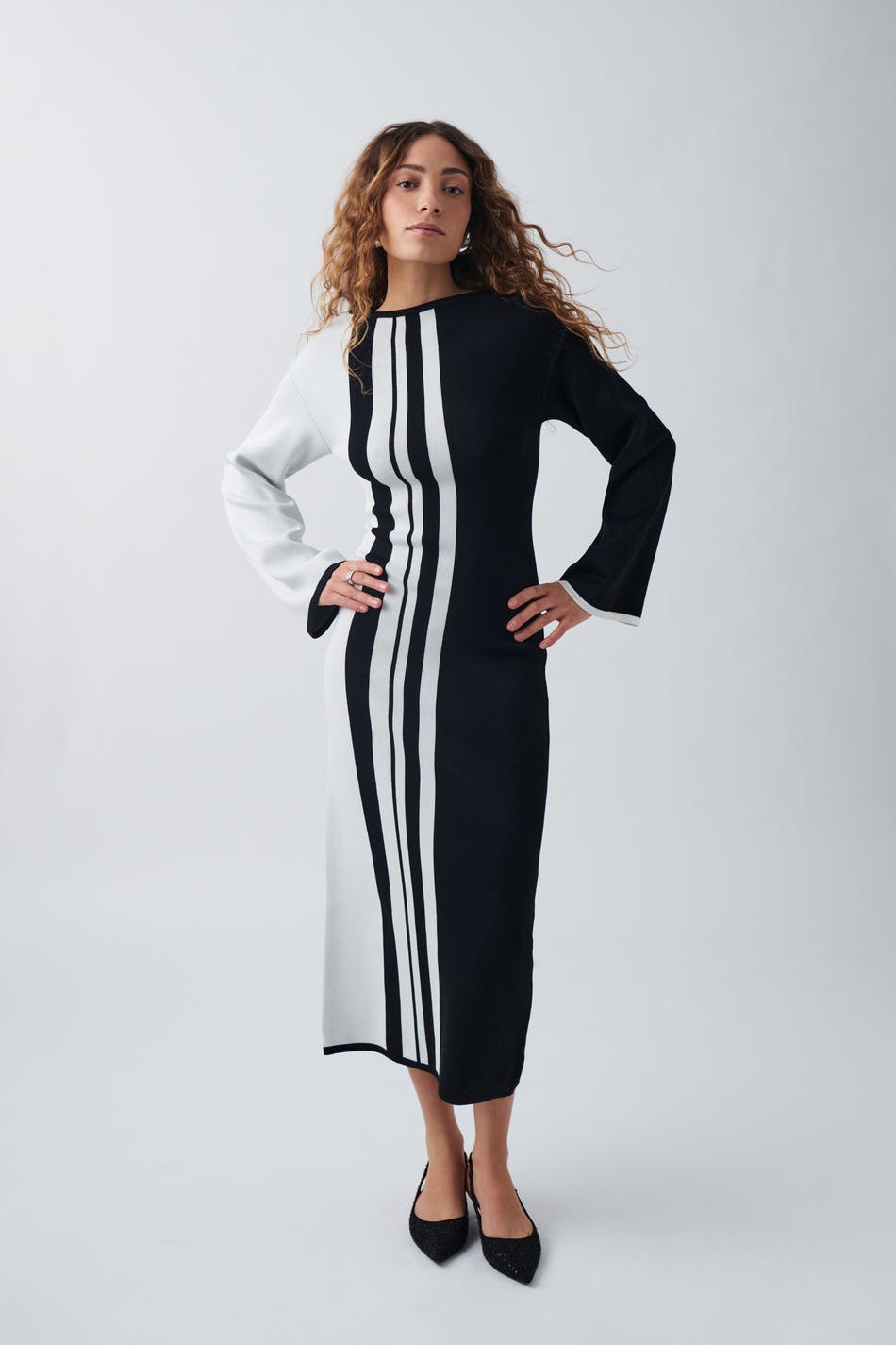 Stripe knitted dress