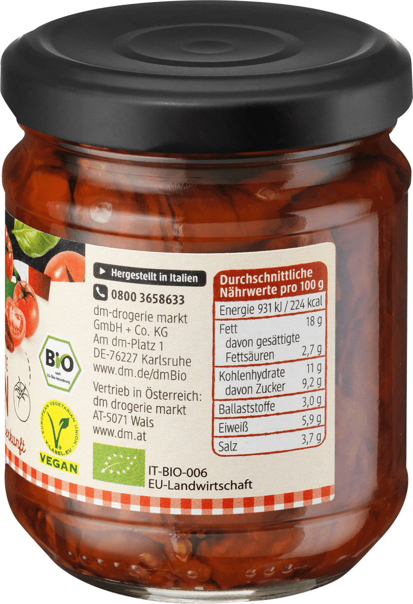 Tomaten, sonnengetrocknet, eingelegt in Öl, 180 g