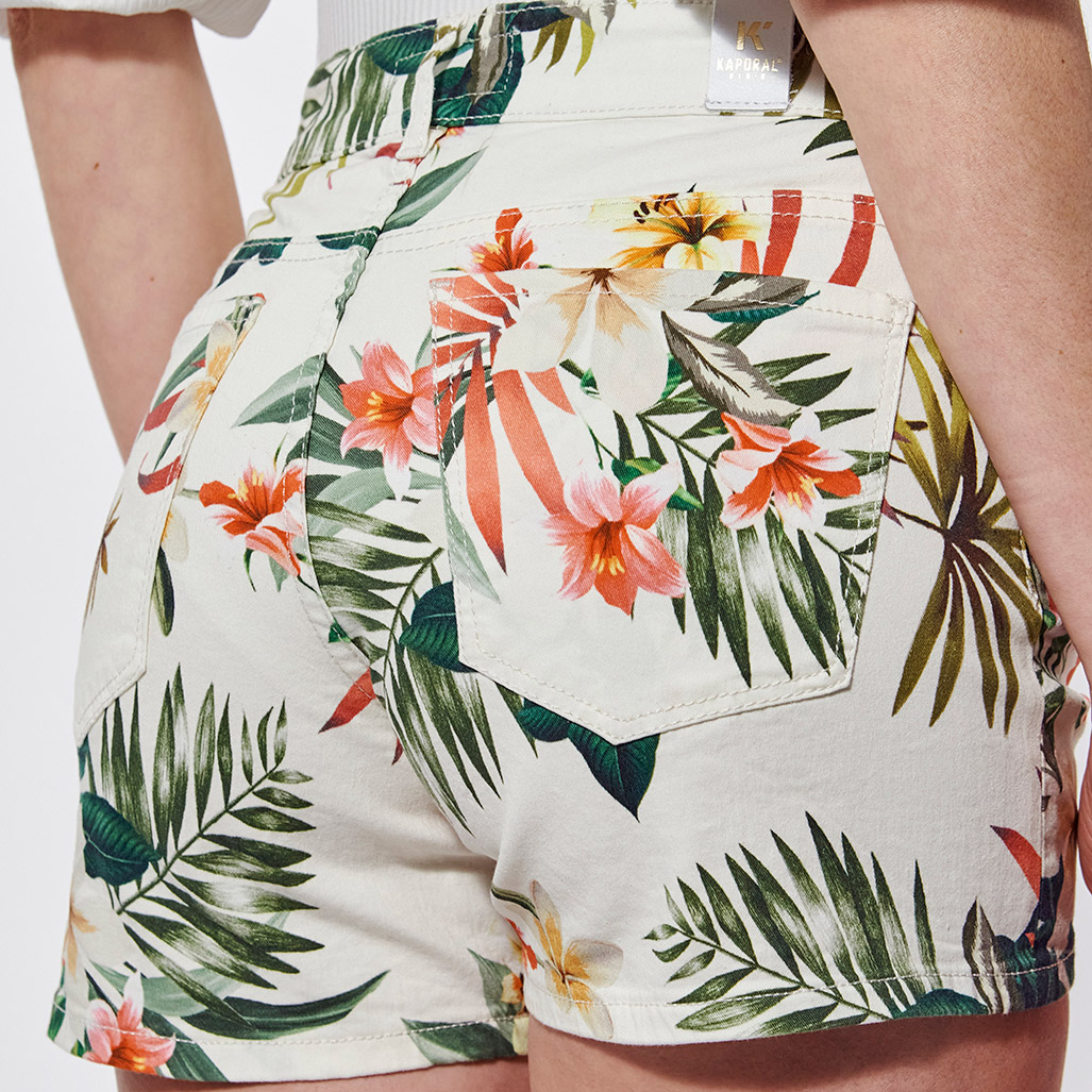 LUCA   Short slim Femme imprimé fleuri
