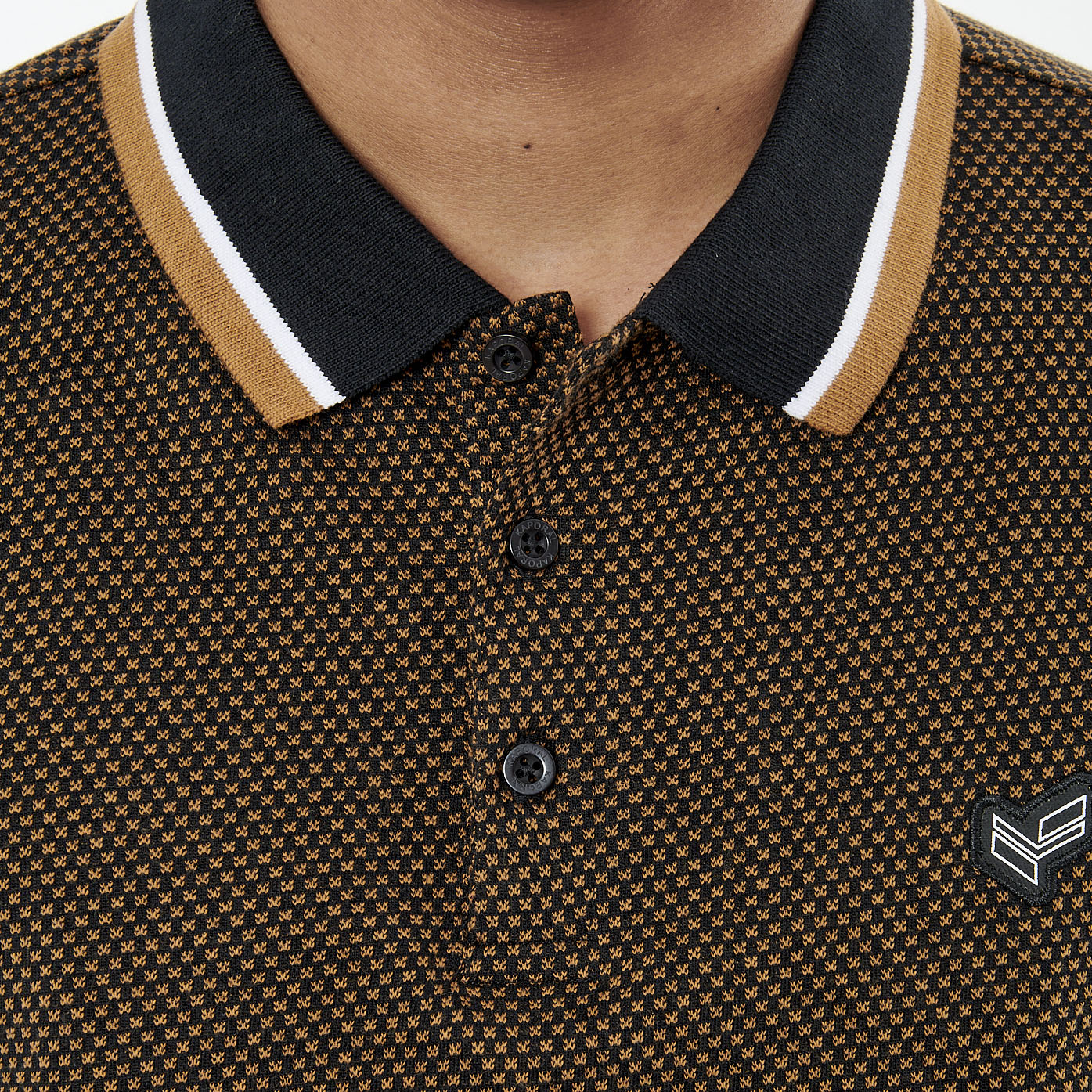 RYCE   Polo noir et marron homme 100% coton