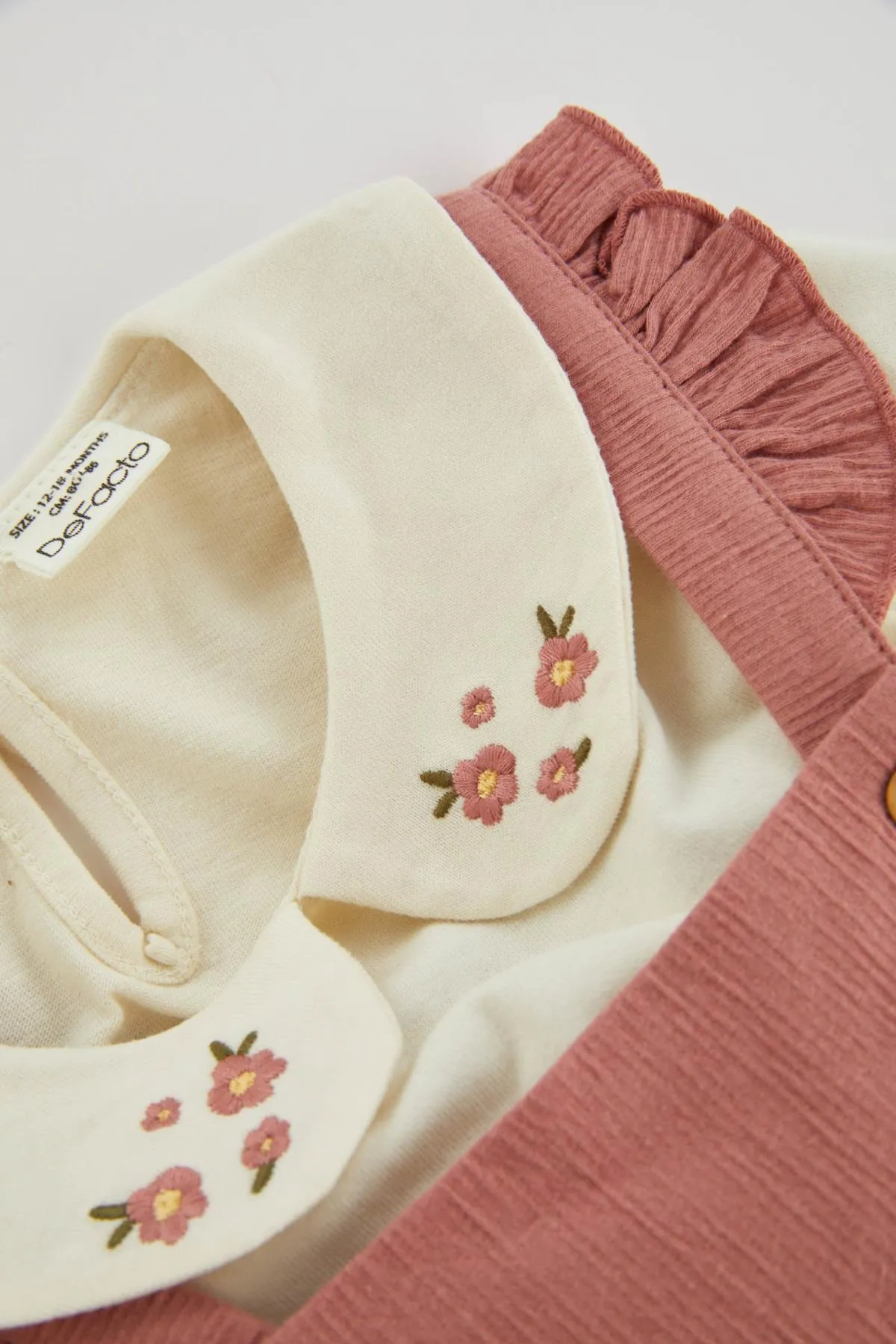 DeFacto  Langarm-T-Shirt-Salopette-Kleid für Babys im 2er-Set