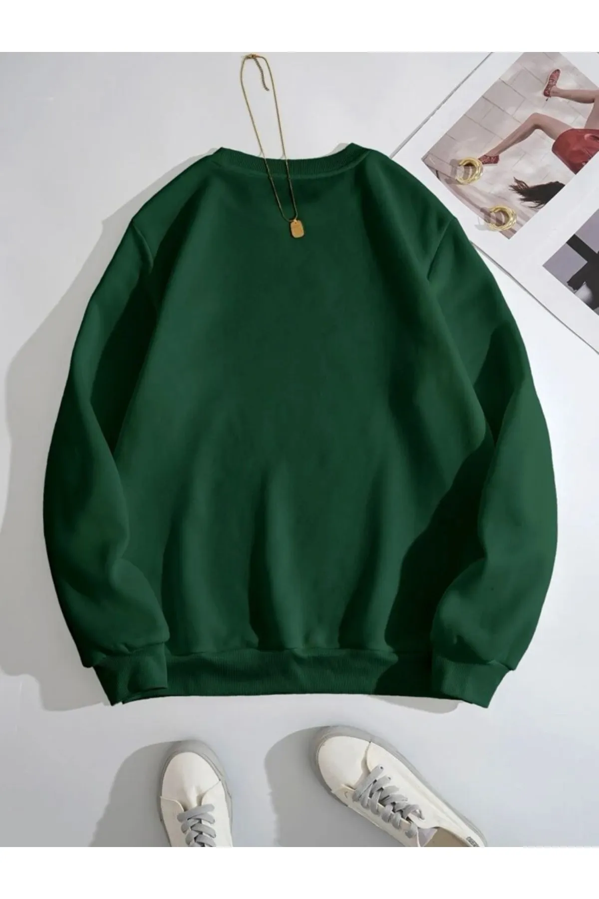 MOONBULL  Unisex Green Beauty bedrucktes Rundhals-Sweatshirt