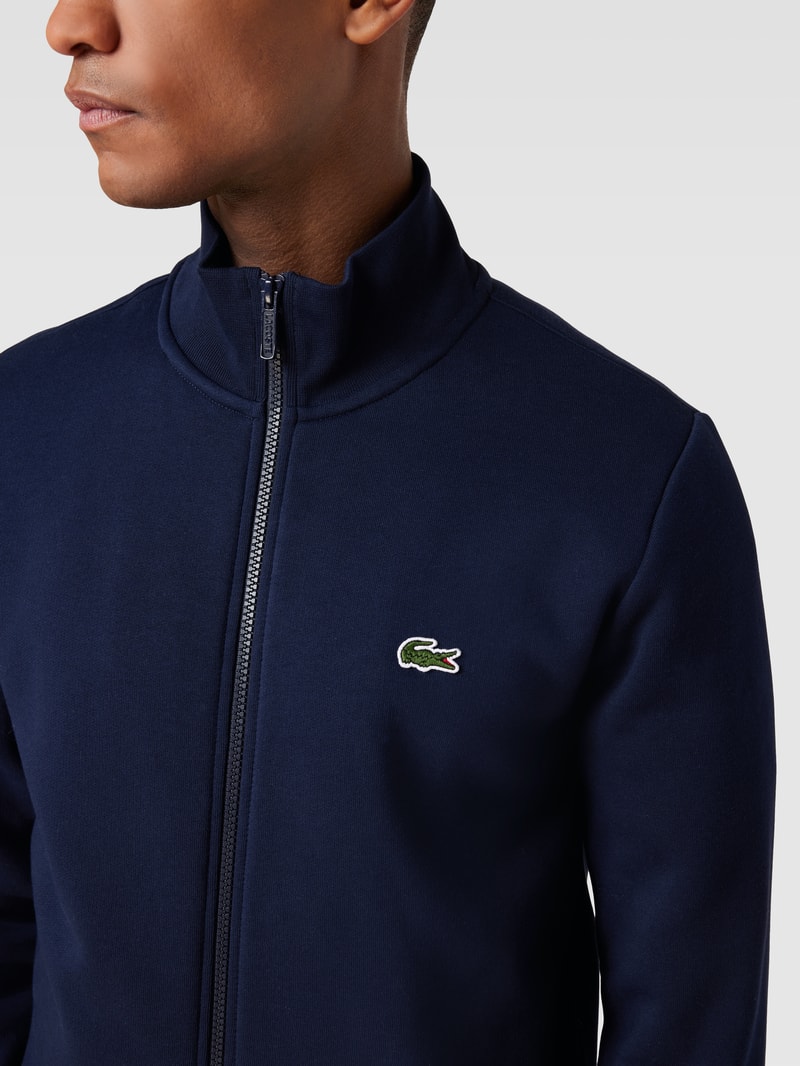 Sweatjacke mit Stehkragen in marineblau