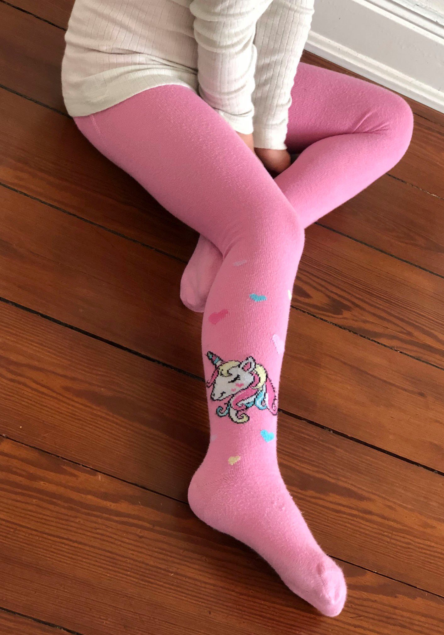 H.I.S Strickstrumpfhose (Packung 3 St) mit eingestrickten Einhorn Motiven
