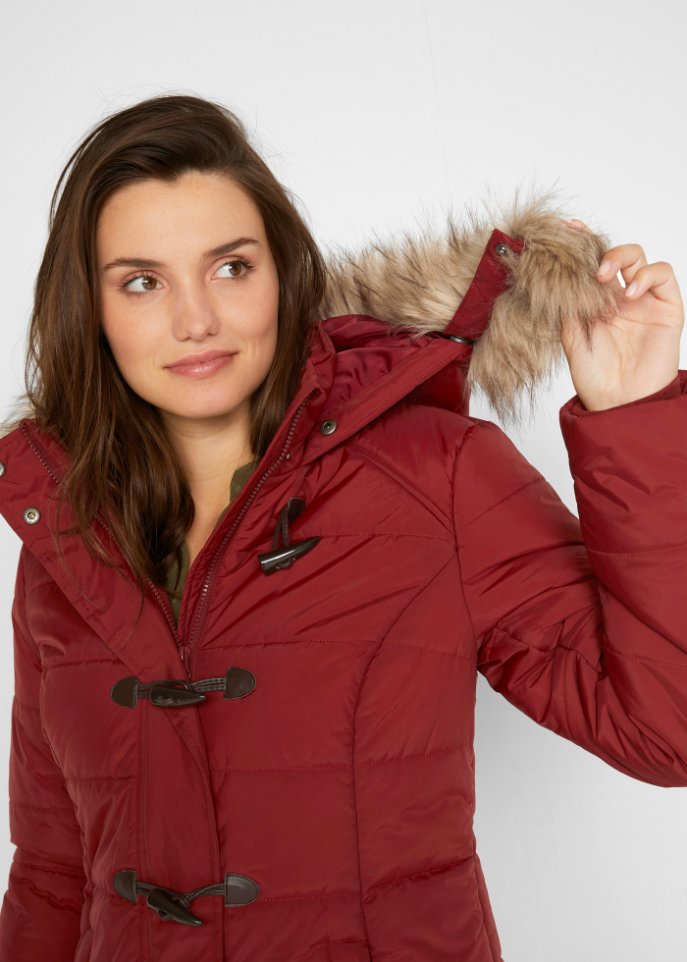Duffle-Jacke mit Kapuze und Knebelknöpfen