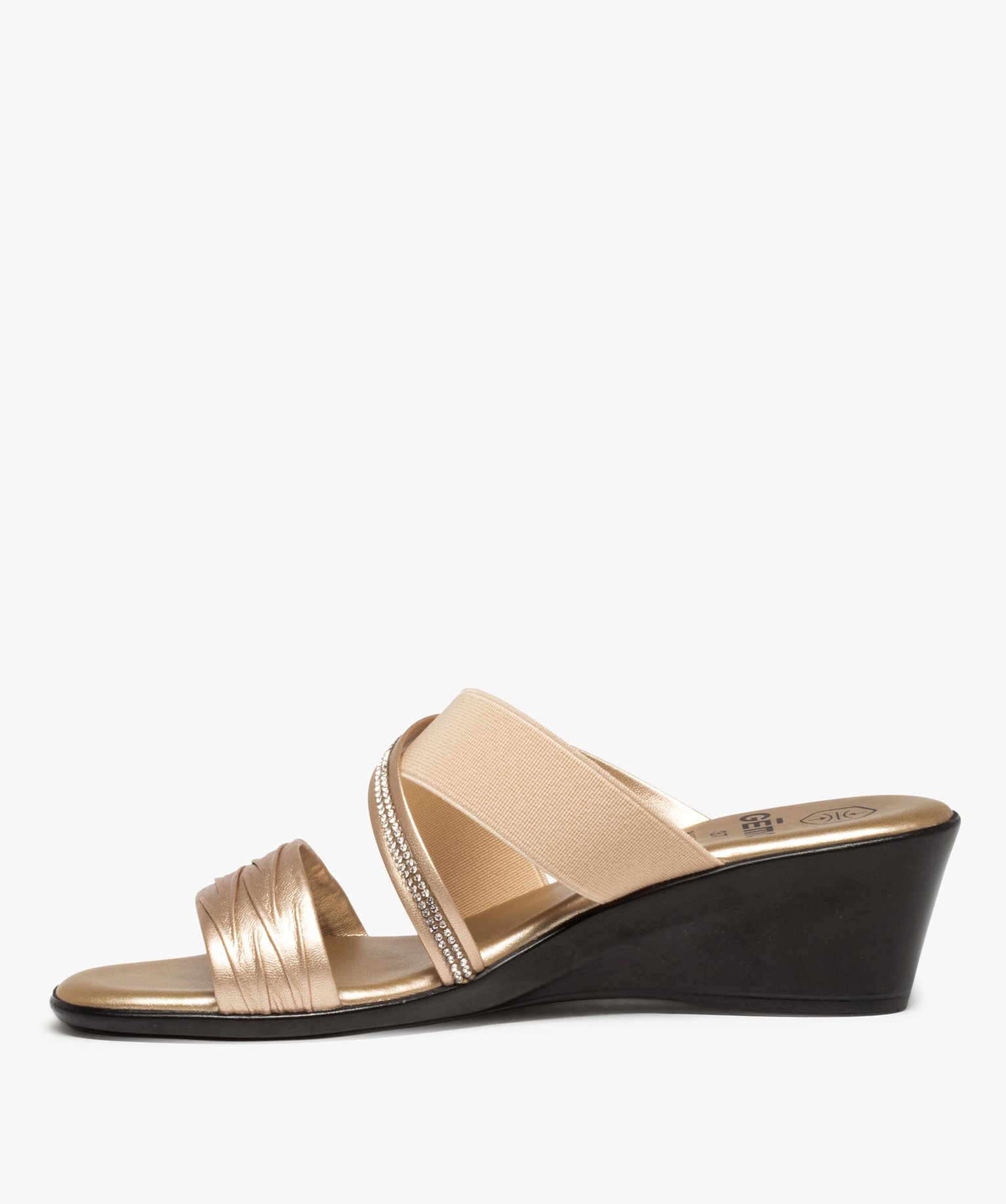 Sandale femme confort multi-brides forme mule or | GEMO