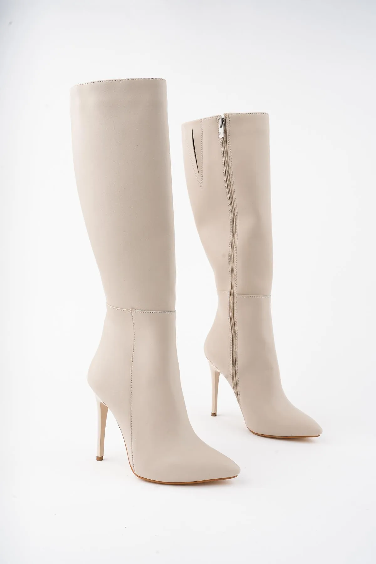 MUGGO  Florence Guaranteed Damenstiefel mit dünnem Absatz und spitzer Zehenpartie und seitlichem Reißverschluss