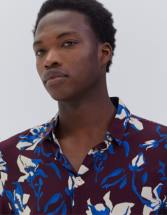 Chemise REGULAR burgundy imprimé maxi fleurs Homme