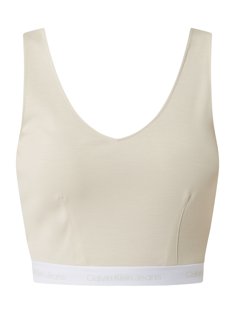 Crop Top mit Logo-Bund  in offwhite